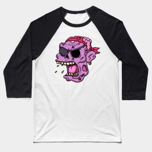 Zombie Pirate Face Baseball T-Shirt